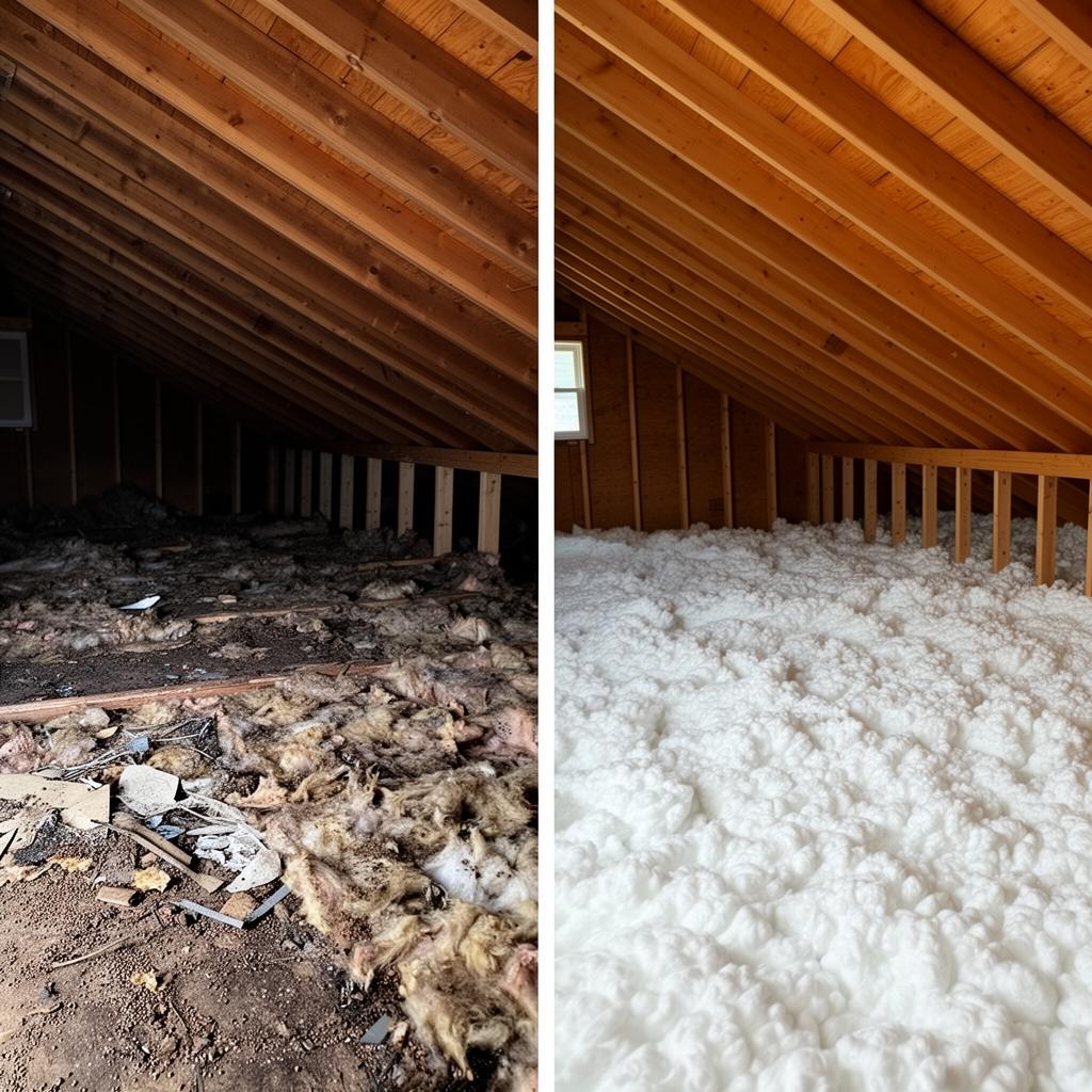 Attic decontaminated, cleaned, and treated with fresh, properly-rated insulation.