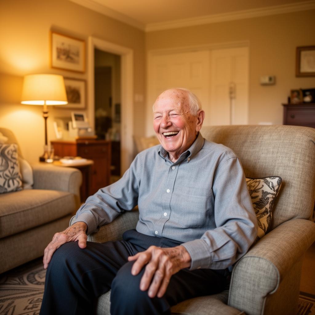Comfort, light, and laughter in a beautifully restored senior apartment.