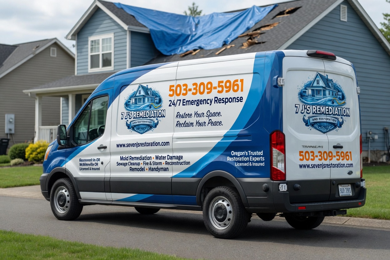 7J's Remediation and Restoration company van